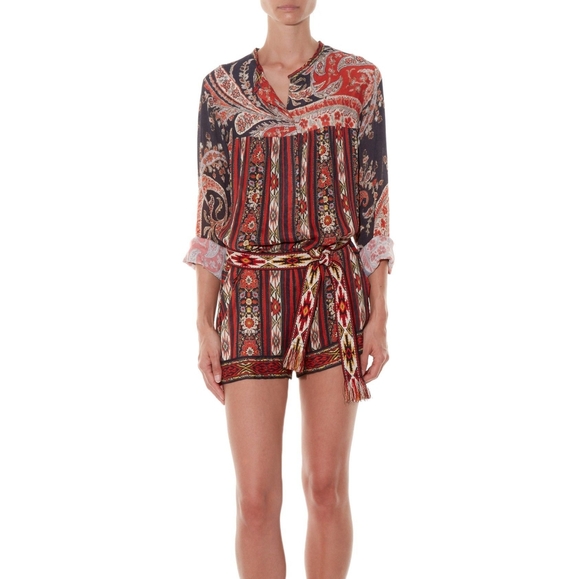 Isabel Marant Paisley Red Romper, Size 3 - Picture 1 of 7